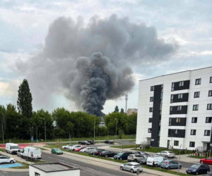 Potężny pożar we Włocławku. Wiele zastępów straży w akcji