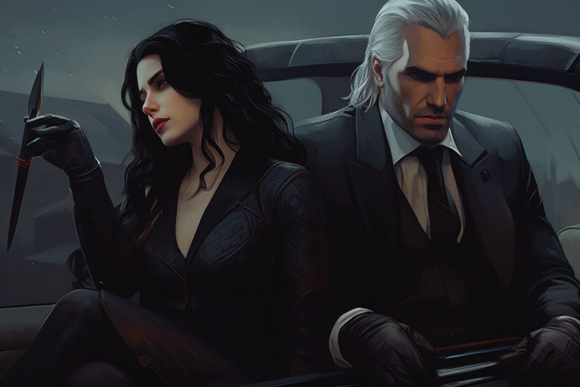 Postaci z Wiedźmina, jak ganksterzy z lat '90! Geralt i Yennefer są zachwycający [ZDJĘCIA]