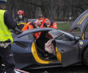 Wypadek Ferrari 488 Pista w Łodzi