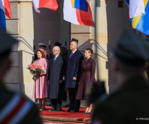 Wizyta szwedzkiej pary królewskiej w Polsce. Powitanie w Pałacu Prezydenckim