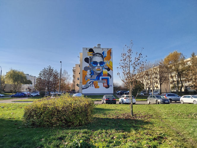 Nowy mural z kobiecą postacią na ścianie bloku przy ulicy Kaszubskiej 2 w Siedlcach. Zobacz zdjęcia!