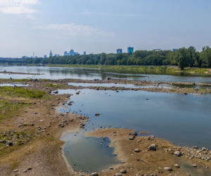 Niski stan wody w Wiśle w Warszawie, 5.08.2026