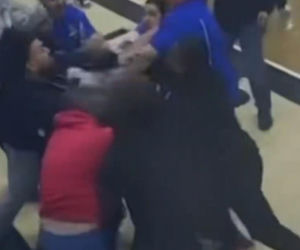 Bijatyka matek i ojców w katolickiej szkole! Ich dzieci patrzyły