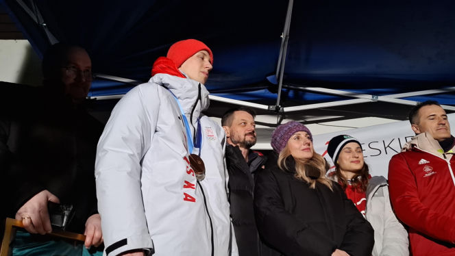 Powitanie Kacpra Tomasiaka w Bystrej 18.02.2026