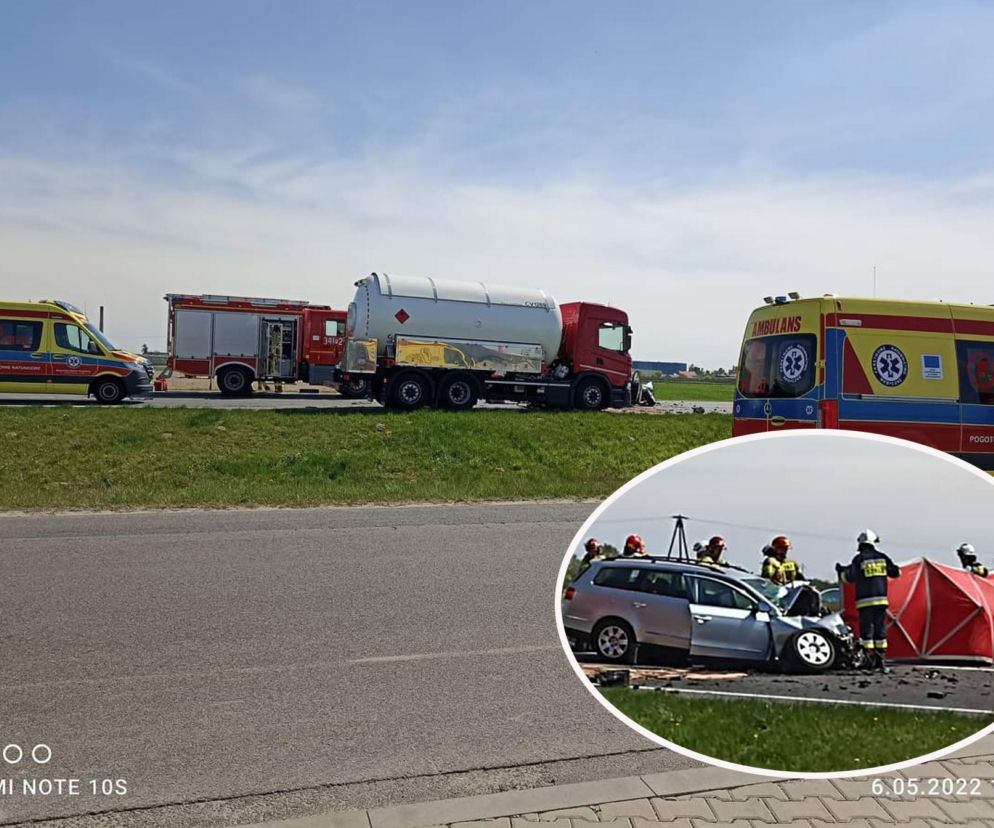 Volkswagen huknął w cysternę! 64-latek nie żyje. Fatalny wypadek na obwodnicy Kalisza [ZDJĘCIA]