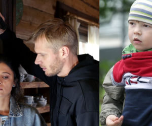 M jak miłość. Iza (Adriana Kalska), Artur (Tomasz Ciachorowski), Szymek (Staś Szczypiński)