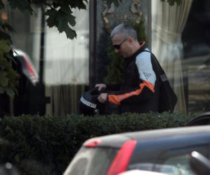 Hubert Urbański na motorze