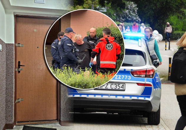 Sąsiadka usłyszała krzyki policji. Chwilę później z bloku wyprowadzili Bogdana całego we krwi