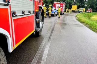 Zderzenie osobówki z TIR-em w rejonie miejscowości Hołubla i Stasin spowodowało utrudnienia w ruchu