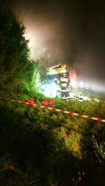 Tragiczny wypadek ukraińskiego autobusu w Leszczawie Dolnej