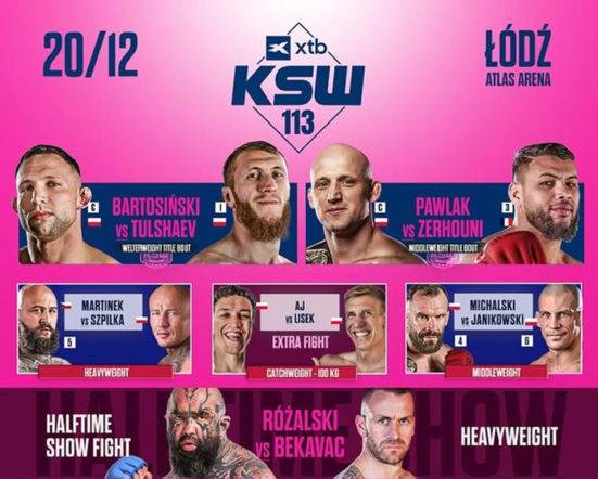KSW 113: Relacja na żywo. Wyniki gali w Łodzi 20.12.2025 [Bartosiński, Szpilka, AJ, Różalski: Kto wygrał?]