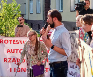 Protest w Szczecinie po przegłosowaniu ustawy Lex TVN