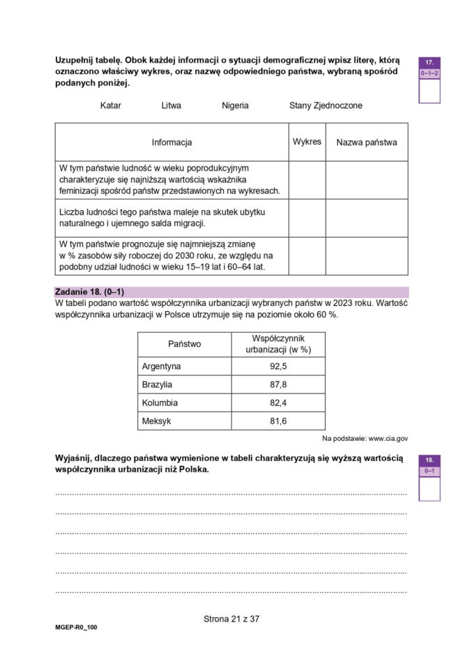 Matura 2026 geografia poziom rozszerzony - arkusz CKE