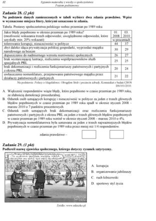 MATURA 2012, WOS poziom PODSTAWOWY - ARKUSZE, PYTANIA, ZADANIA, ODPOWIEDZI
