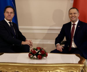 Rutte na spotkaniu z Nawrockim