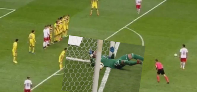 Robert Lewandowski - niezaliczona bramka w meczu Polska - Kazachstan [VIDEO] 