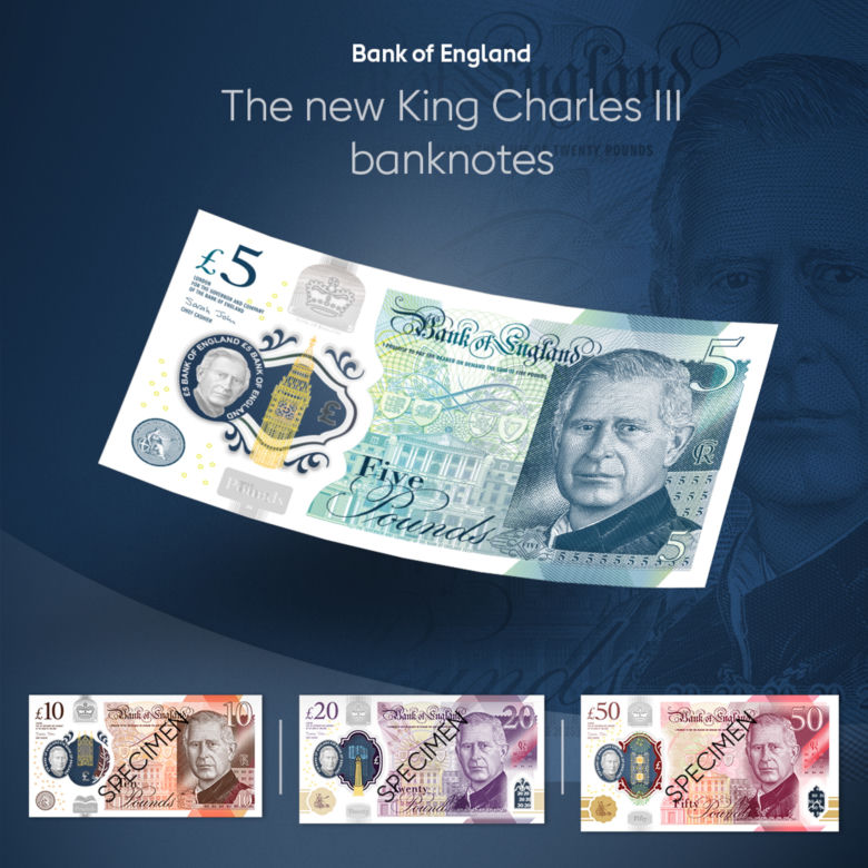 Wizerunek Karola III na nowych banknotach
