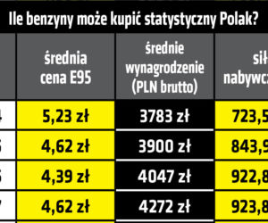 Ile benzyny możemy kupić za polską pensję?