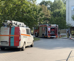 Pożar na komendzie policji! Strażacy w akcji
