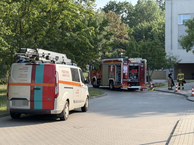 Pożar na komendzie policji! Strażacy w akcji