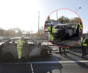 Auto spłonęło na trasie w centrum Warszawy. Problemy w ruchu 23.10.2026