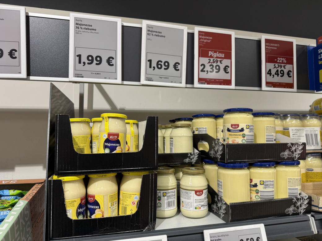 Majonez Kania o pojemności 400 ml kupimy w Lidlu na Litwie za 1,99 euro (8,44 zł)