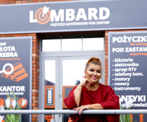 Katarzyna Skrzynecka na planie serialu Lombard. Życie pod zastaw