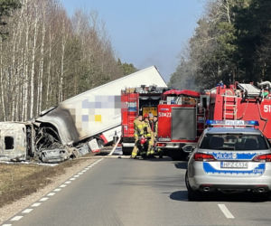 Mała osobówka stanęła w ogniu. Spłonął kierowca
