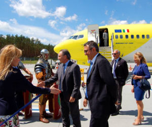 Inauguracyjny lot z Rzymu do Bydgoszczy