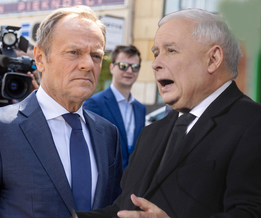 Premier Donald Tusk i Jarosław Kaczyński. O krytyce rządu i relacjach z USA przeczytasz na Eska.