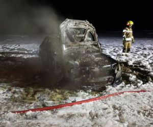 Pożar auta osobowego w Helenowie