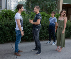 Na Wspólnej odc. 2972. Norbert (Michał Malinowski), Bruno (Dawid Czupryński), Eliza (Katarzyna Chorzepa), Jarek (Wojciech Rotowski)
