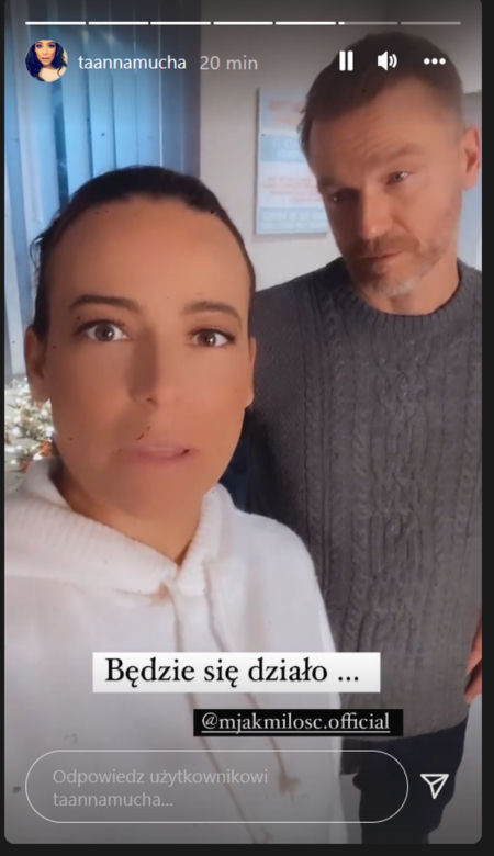 M jak miłość na planie. Magda (Anna Mucha), Andrzej Budzyński (Krystian Wieczorek)