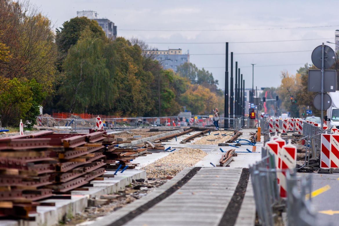 Tramwaj do Wilanowa – ul. Sobieskiego w stronę Wilanowa