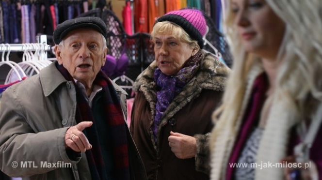 M jak miłość odc. 1060. Lucjan (Witold Pyrkosz), Barbara (Teresa Lipowska), Marzenka (Olga Szomańska)