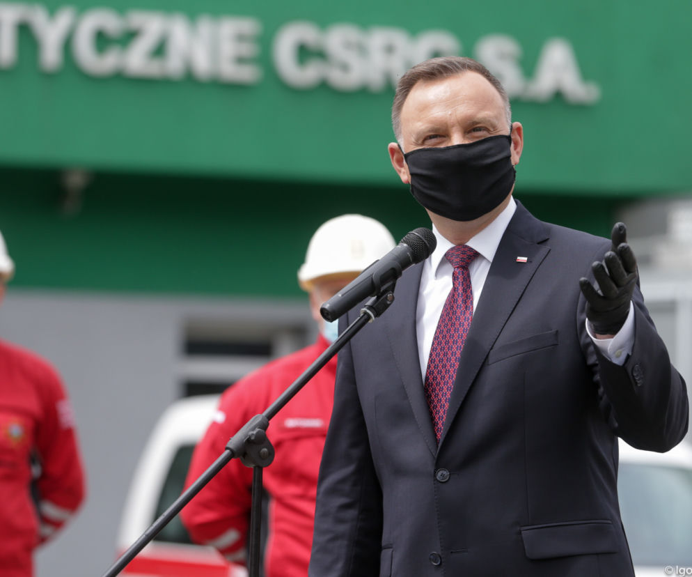 Wybory 2020. Prezydent Andrzej Duda w Bytomiu. Odwiedził ratowników górniczych [ZDJĘCIA]