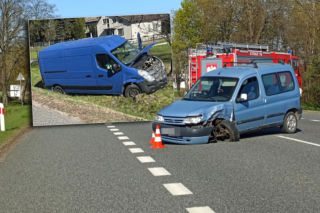 Kraksa pod Siedlcami. Osobówka wyrzuciła busa do rowu. Jedna osoba w szpitalu