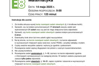 Egzamin ósmoklasisty matematyka 2025 - wszystkie ODPOWIEDZI i ARKUSZE CKE. Pobierz PDF