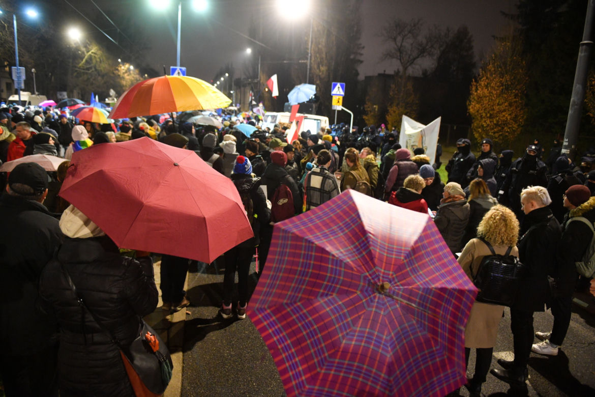 Protest pod domem Jarosława Kaczyńskiego