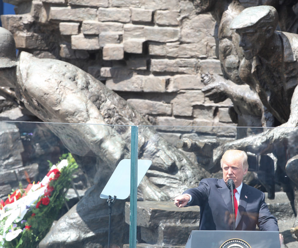 Donald Trump podczas wizyty w Polsce