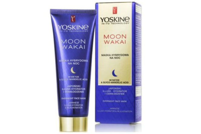 Yoskine Moon Wakai maska hybrydowa na noc japoński illumi-hydrator i eksfoliacja