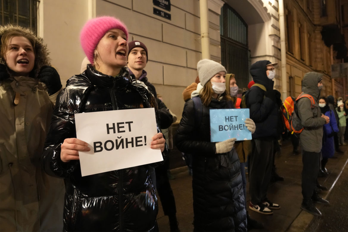 Antywojenne protesty w Rosji