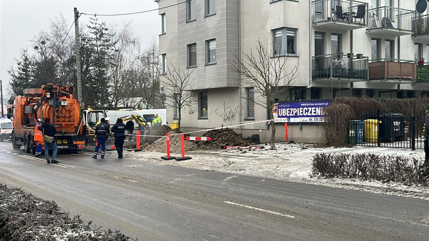 Pożar gazociągu w Szczecinie