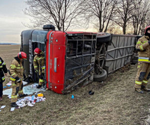 Kolonia Siedliszczki. Wypadek ukraińskiego autokaru z uchodźcami [ZDJĘCIA]