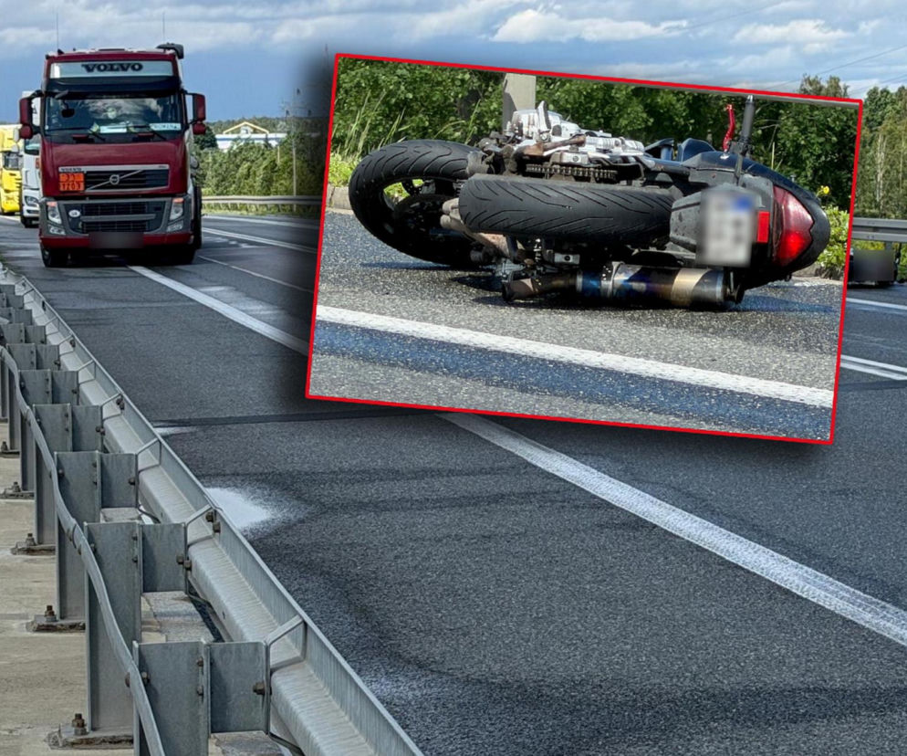 Tragiczny wypadek na wiadukcie. 34-letni motocyklista uderzył w bariery i zginął na miejscu