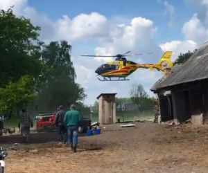 Pilna akcja u Gienka i Andrzeja. W Plutyczach wylądował helikopter 