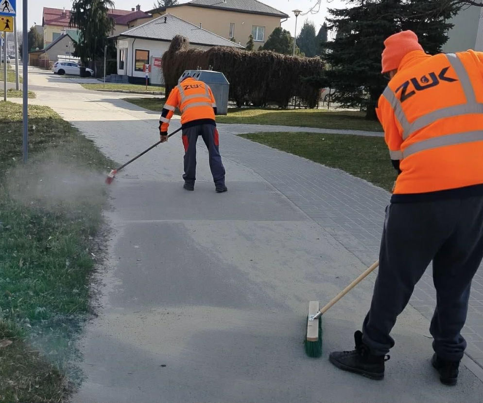 Sprzątanie miasta po zimie