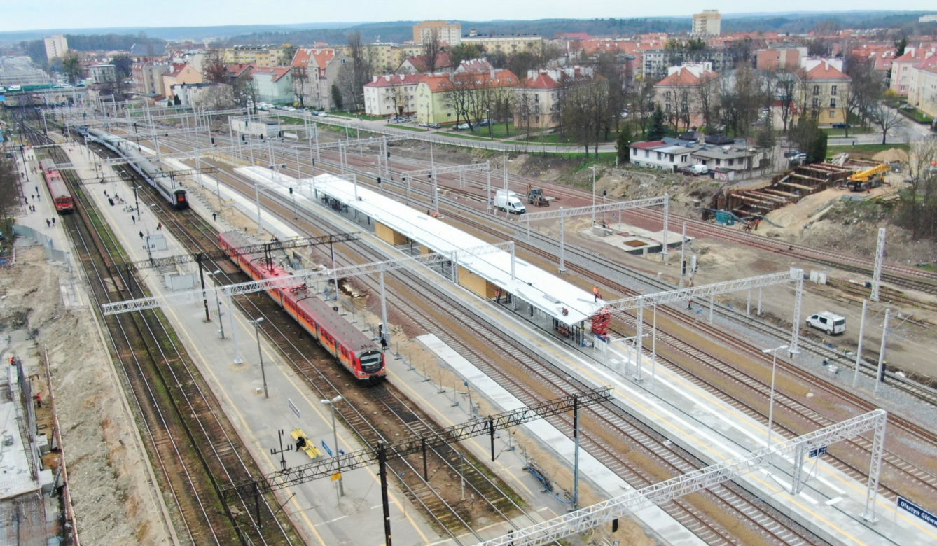 Nowy peron na stacji Olsztyn Główny gotowy. PKP pokazały zdjęcia