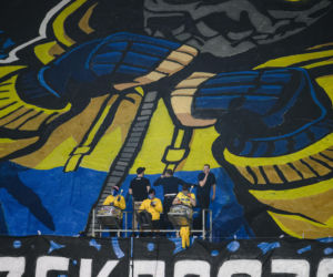 Arka Gdynia - Lechia Gdańsk: Zdjęcia kibiców z derbów Trójmiasta w ramach 23. kolejki PKO BP Ekstraklasy