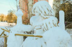 Wyjątkowe śniegowe rzeźby w Warszawie